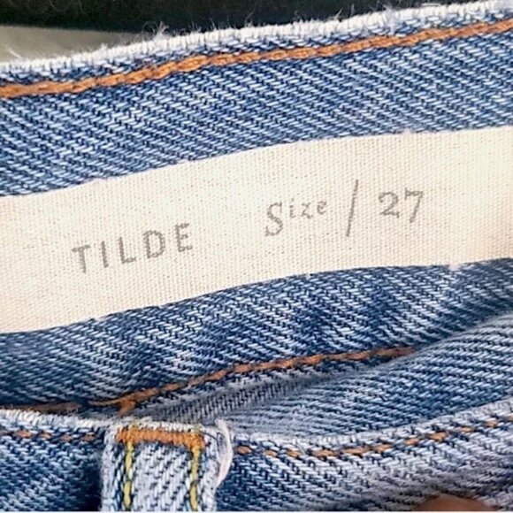 Pilcro and the Letterpress Tilde Blue Distressed Cotton Denim Pants - Size 27 - Picture 11 of 12